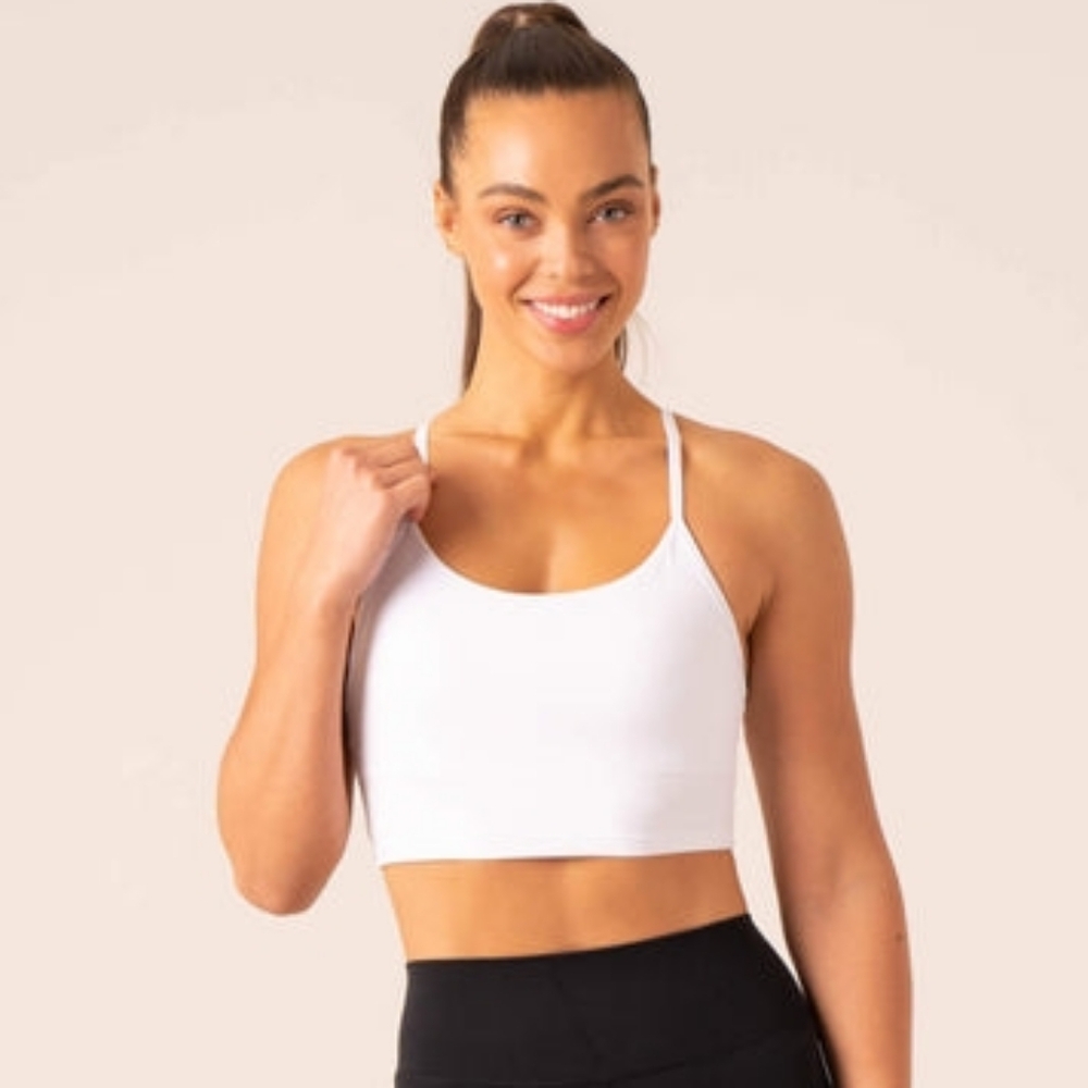 Ryderwear Embody Compression Tank Crop Bra Top Neutral True White